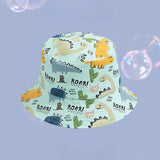 Cute Cartoon Cotton Baby Bucket Hat with Drawstring