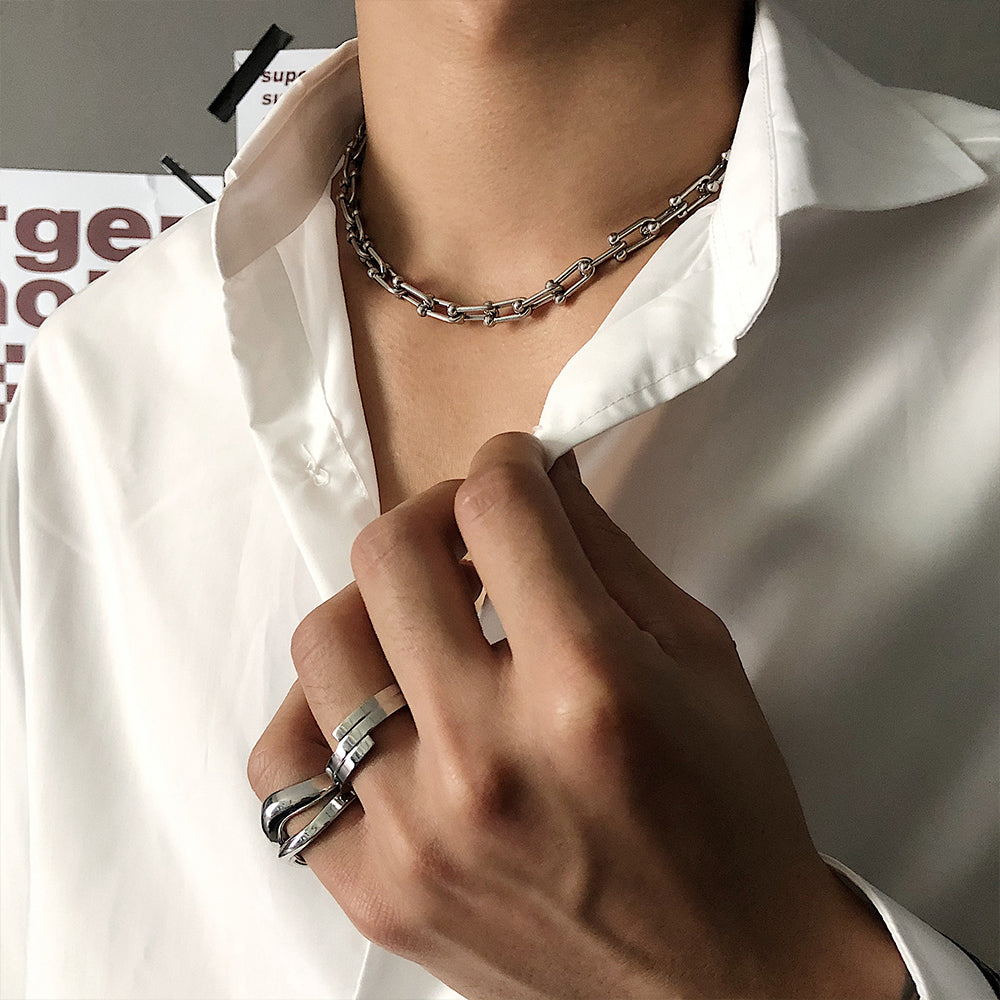 Men's U-shaped Spliced Clavicle Necklace - Dazpy