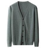 Wool Cardigan Male V-neck Thin Loose