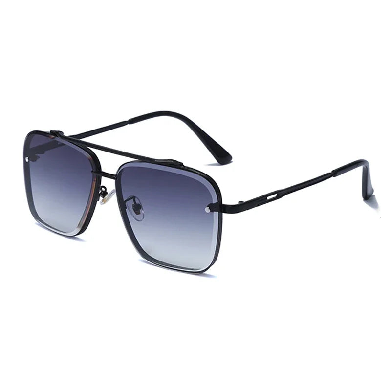 Gafas de sol clásicas vintage cuadradas: gafas de sol de lujo con montura de metal y protección UV400 para hombres y mujeres