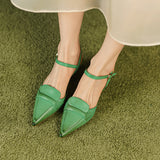 Elegant Leather Slingback Heels - Summer 2023 Women's Pointed High Heels