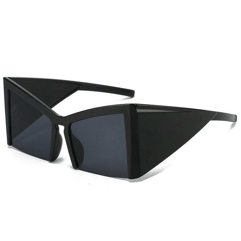 Unregelmäßige Halbrand-Sonnenbrille mit UV400-Schutz