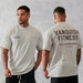 Herren Fitness Sport T-Shirt aus reiner Baumwolle mit Rundhalsausschnitt und kurzen Ärmeln