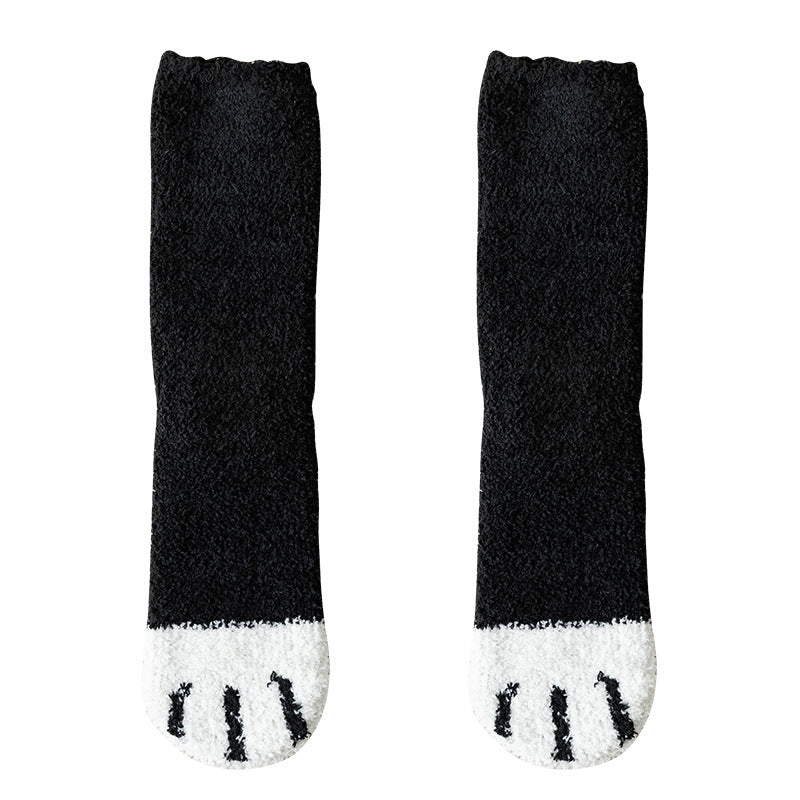 Herbst Winter Kawaii Katzenpfoten Fleece Damensocken