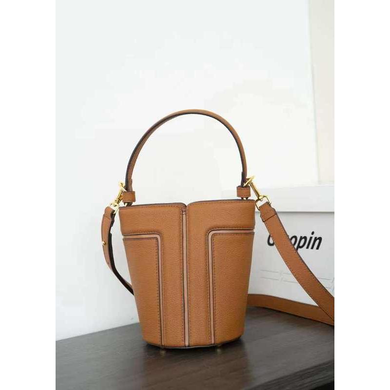 Luxury Leather Bucket Shoulder Bag