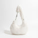 Chic Fuzzy Faux Fur Half Moon Shoulder Bag