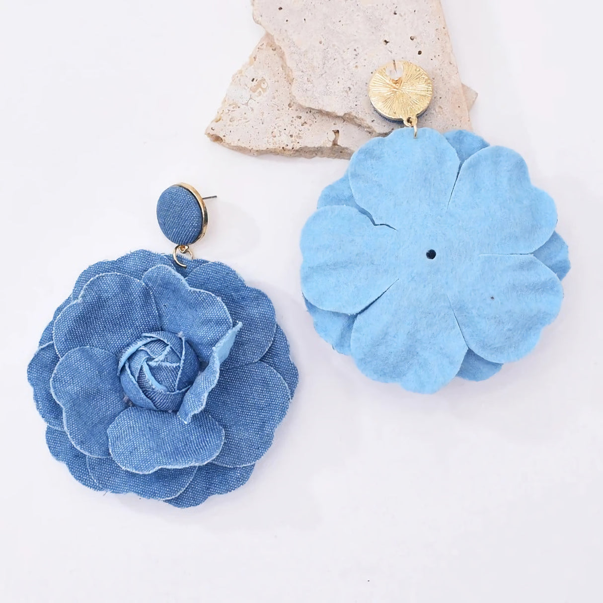 Denim Drop Earrings