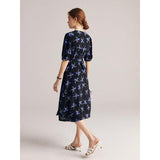 Floral Silk Crepe De Chine Wrap Dress