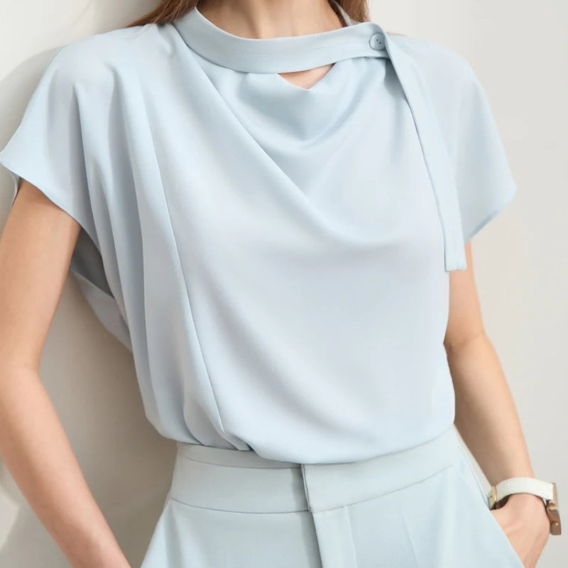 Blusa de mujer sólida de verano minimalista