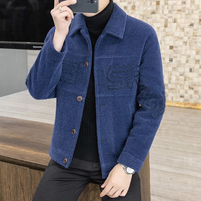 Woolen Jacket Coat Men's Lapel Short