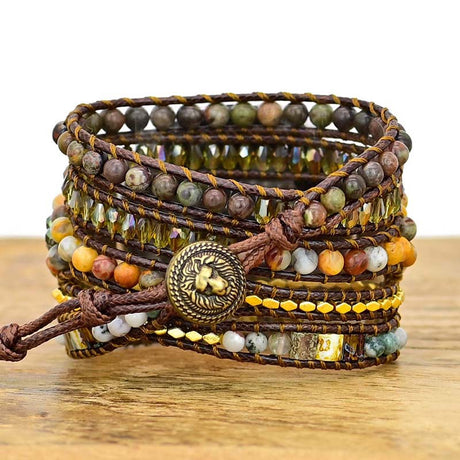 Boho Natural Stone Strap Bracelet - Dazpy