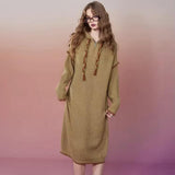 Elegant Autumn Plus Size Hoodie Knitted Dresses for Women