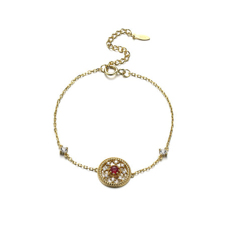 Vintage Disc Natural Ruby Bracelet - Dazpy