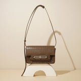 Elegant Crocodile Pattern Shoulder Bag - Small Square Tofu Design, Versatile & Fashionable