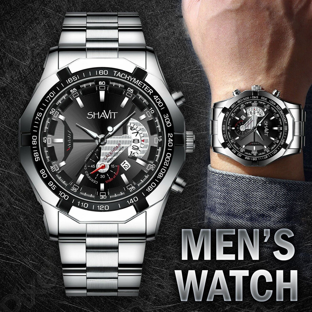 Men's Watch Relojes De Hombre Stainless Steel Quartz Luminous Classic Watches - Dazpy