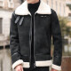 Youth Biker's Leather Jacket Lamb Wool Coat