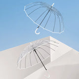 Transparenter Windproof-Regenschirm mit starken 16 Streben und langem Griff