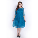 Vestido tipo swing de encaje y nailon para mujer