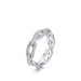 Women's Sterling Silver Hollow Diamond Chain Ring - Dazpy