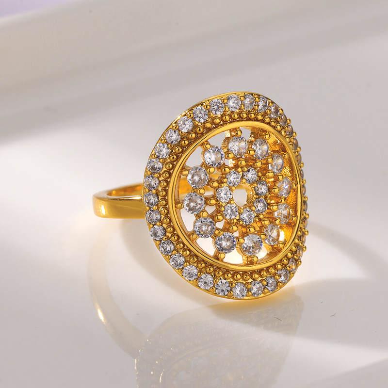 Ring aus Edelstahl mit Zirkonia Flora Gold