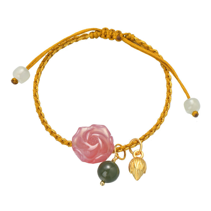 Agate Flower Girl Hetian Jade Bracelet - Dazpy