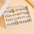 24 PCS Box 100 PCS Box Fashion Ring Set Gold Plated Stainless Steel Rings For Women Girls - Dazpy