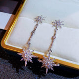 Eight Stars New Long Style Temperament Earrings Female Silver Needle - Dazpy