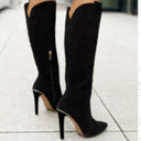 Botas altas de mujer con punta fina y cremallera lateral
