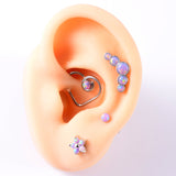 Opal Stud Set Of 4 Purple O Bao Nose Ring Ear Bone Stud - Dazpy