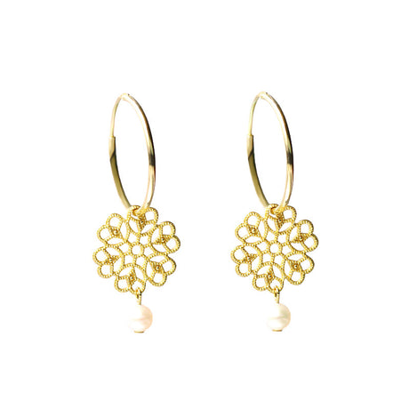 Baroque Retro Hollow Pearl Earrings For Women - Dazpy