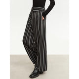 Elegant Autumn Wide-Leg Striped Trousers for Women