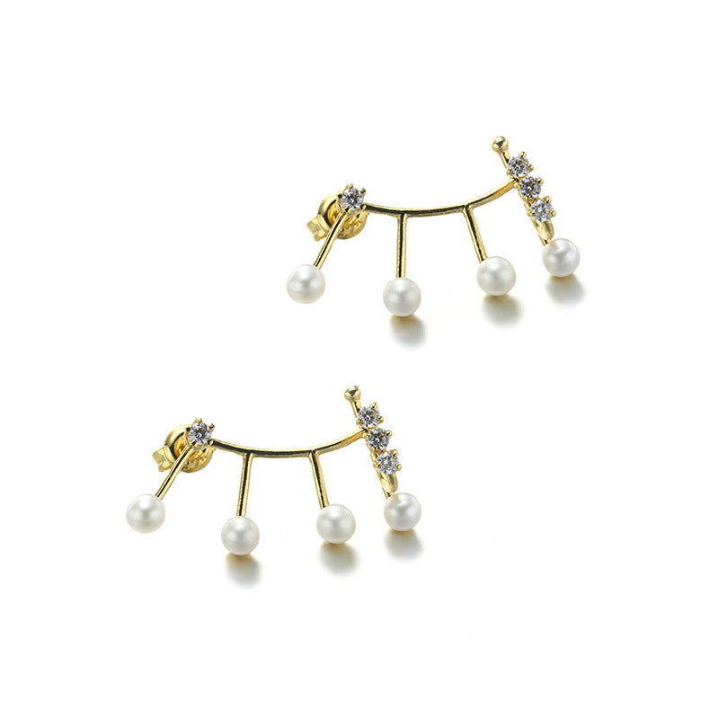 Natural Pearl Earrings Fashion OL Simple - Dazpy