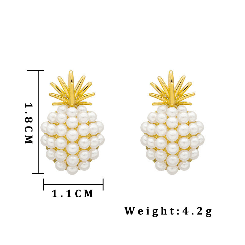 Elegante Perlen-Ananas-Ohrstecker für Damen