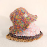 Rainbow Potted Hat Casual Knitted Wool Beanie