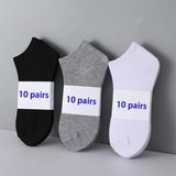 10 Pairs Invisible Low Cut Boat Socks - Non-Slip Silicone No-Show Ankle Socks