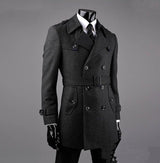 Young And Middle-aged Cashmere Coat Fat Casual Tweed Trench Coat Loose