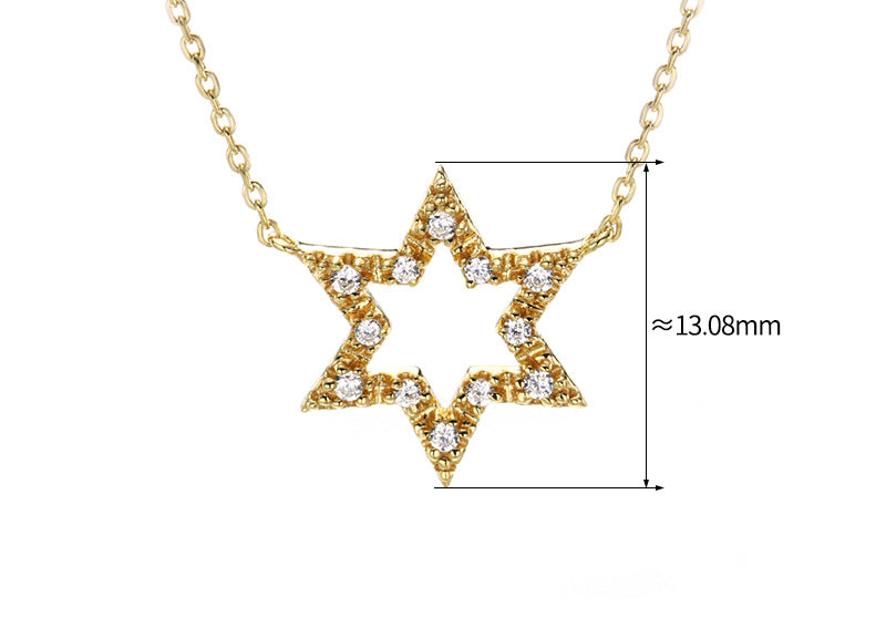 Jewelry Hexagon Star Necklace Clavicle Chain - Dazpy