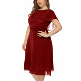 European And American Elegant Chiffon Plus Size Dress