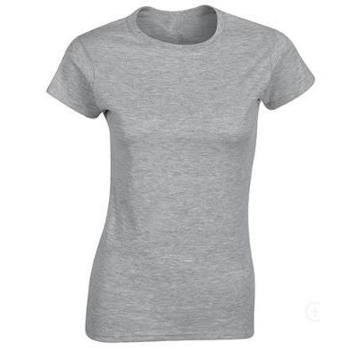 Kurzärmliges Damen-T-Shirt aus 100 % Baumwolle, einfarbig