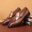 Mocasines de cuero vintage con borlas