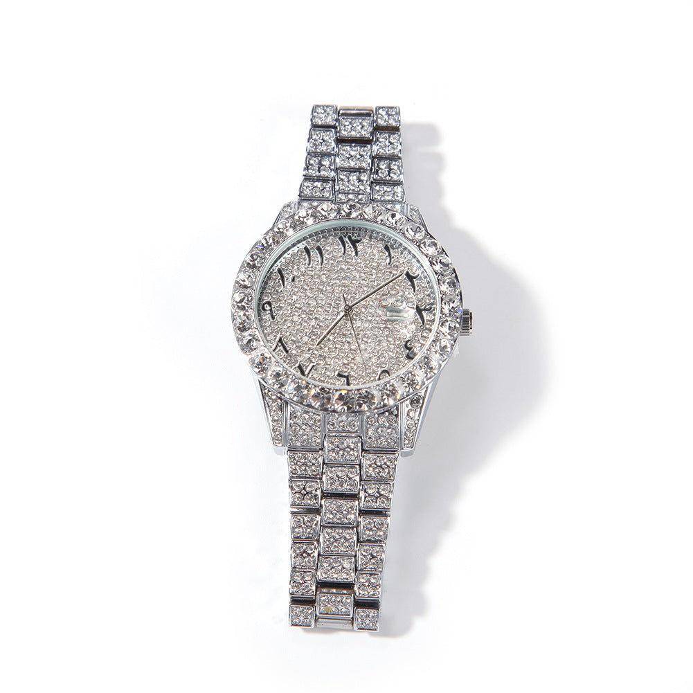 Full Diamond British Flower Body Digital Large Watch - Dazpy