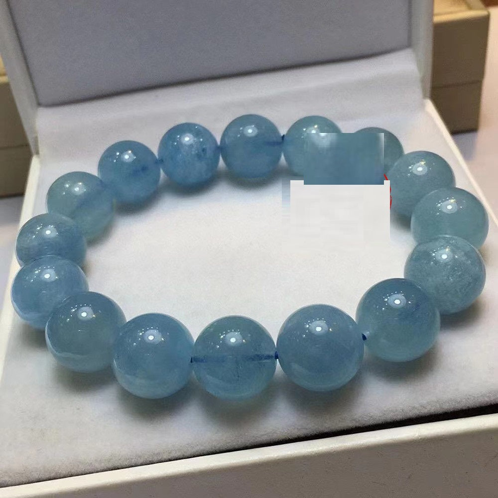 Natural Aquamarine Single-loop Beaded Bracelet - Dazpy