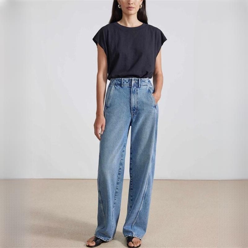 Vintage High Waist Blue Jeans für Damen