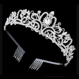 Tiara de perlas y diamantes de imitación hecha a mano para bodas, cumpleaños y fiestas