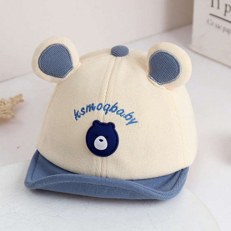 Adorable gorra de béisbol para bebé con orejas de oso