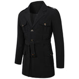 Men's Hunting Clothes Medium Length Men's Casual Suit Trench Coat