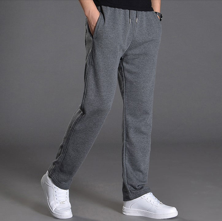 Men's Cotton Trousers Straight Casual Oversized Knit Sweatpants Loose Running Pants