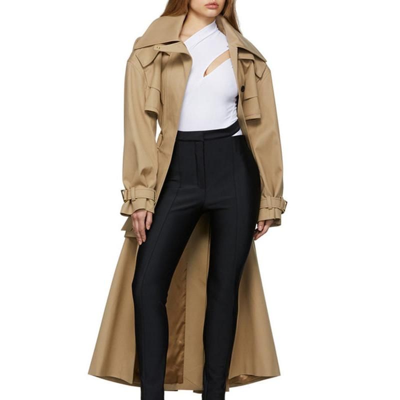 Trenchcoat mit hoher Taille und Aussparungen