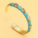 Jewelry Exotic Multicolor Heavy Copper Inlaid Zircon Opening Bracelet - Dazpy