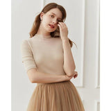 Elegant Half Sleeve Knitted Top for Women